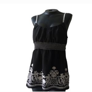 Heart Soul Embroidered Top Spaghetti Strap Size L